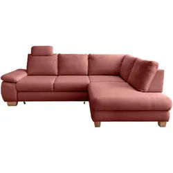 Livetastic Eckschlafsofa , Koralle , Textil , 261x206 cm , Liegefunktion, Rücken echt, Armteil links , Wohnzimmer, Sofas & Couches, Schlafsofas, Sonstige Schlafsofas