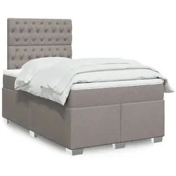 vidaXL Boxspringbett, Boxspringbett mit Matratze Taupe 120x200 cm Stoff