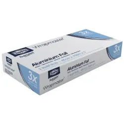 Toppits® Professional Wrapmaster Alufolie, 150 m, Aluminiumfolie für die Anforderungen jeder professionellen Küche, 1 Karton = 3 Rollen à 150 m, Breite 45 cm, für Wrapmaster 4500