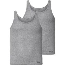 Unterhemd JAN VANDERSTORM "2er Pack Unterhemd SOINI", Herren, Gr. XXXL, 2 Stk., weit, grau (grau melange), Obermaterial: 100% Baumwolle CO., Unterhemden Unterhemd, Aus reiner Baumwolle