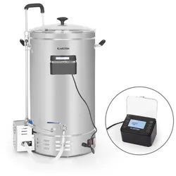 Klarstein Brauheld Pro Maischekessel 2500W 35L 30-100°C Umwälzpumpe EdelstahlSilber