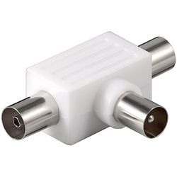 Goobay Koax-T-Adapter: doppelte Koax-Buchse > Koax-Stecker - Adapter-Stecker aus Kunststoff