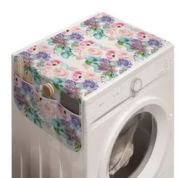 Abakuhaus Badorganizer Anti-Rutsch-Stoffabdeckung für Waschmaschine und Trockner, Blumen Verschiedene Blumen Blooming bunt