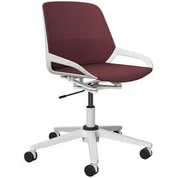 Aeris Drehstuhl , Weiß, Lila , Metall, Kunststoff , Drehkreuz , 70x68x40 cm , Made in Germany , Sitzfläche 360° drehbar, Wippfunktion, Typenauswahl , Büromöbel, Bürostühle, Drehstühle