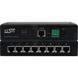EXSYS EX61008 - Geräteserver, 1x RJ45, 8x RS-232/422/485