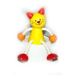 HESS SPIELZEUG Lernspielzeug Holzspielzeug Schwingfigur Katze BxLxH 100x70x130mm NEU bunt