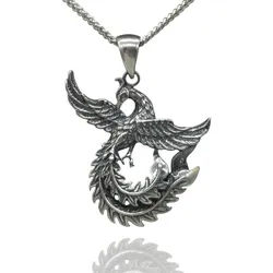 NAHLE Kette mit Anhänger Silber Drache Phoenix Panzerkette Halsschmuck 925 Anhänger Schmuck (2-tlg., inklusive Schmuckbox), Silber Panzerkette in 50cm oder in 60cm Länge erhältlich silberfarben 60cm