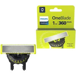 Philips Ersatzscherteil OneBlade 360, 1 St., 360-Grad-Klinge, nass und trocken einsetzbar, hält bis zu 4 Monate silberfarben