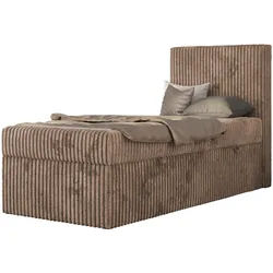 MKS Jugendbett Tilio 90/200 - Braun - H4 - Rechts Seite , Textil , Rechteckig , 200x90 cm , Oeko-Tex® , Babymöbel & Kindermöbel, Kinderzimmer & Jugendzimmer, Kinderbetten, Kinderbetten & Jugendbetten