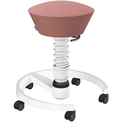 Aeris Bürohocker , Rosa, Weiß , Metall, Textil , Rollen, C-Form, rund , 55x45.66x55 cm , Made in Germany, Oeko-Tex® Standard 100, AGR-geprüft , Büromöbel, Bürostühle, Bürohocker