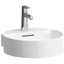 LAUFEN Val Handwaschbecken H8112817571041 40x42,5cm, weiß matt, mit Hahnloch, mit Überlauf