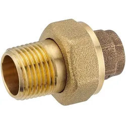Rotguss-Löt-Verschraubung - 15 mm - 1/2'' AG - flachdichtend - mit DVGW-Zulassung