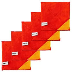 Kochblume Geschirrtuch Microfasertuch 18 x 18 cm, (Spar-Set, 5-tlg), 800g/m2 Qualtität orange|rot