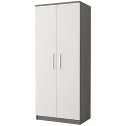 Deine Möbel 24 Kinderkleiderschrank Olmo 06 80/50/192 Weiß/Grau , Weiß, Grau , Holzwerkstoff , 80x192x50 cm , Babymöbel & Kindermöbel, Babyzimmer, Babykleiderschränke