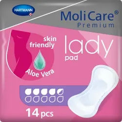 MoliCare® Premium lady pad Inkontinenzeinlagen, Auslaufsichere, komfortable Einlagen bei Blasenschwäche, 4,5 Tropfen, 1 Packung = 14 Einlagen