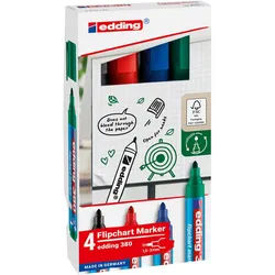edding Flipchartmarker 380 4-380-4-2 1,5-3mm sortiert 4 Stück