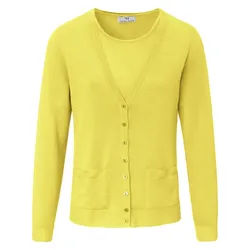 Le twin-set 100% laine vierge Peter Hahn jaune