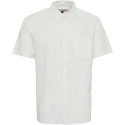 Kurzarmhemd BLEND "Kurzarmhemd BHShirt", Herren, Gr. L, N-Gr, weiß (snow weiß), Obermaterial: 70% Baumwolle CO. 30% Leinen LI., Hemden