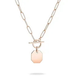 Liebeskind Berlin Kette mit Anhänger Schmuck Edelstahl Halskette The T-Bar Plate goldfarben|rosa