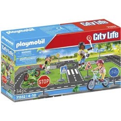 Konstruktions-Spielset PLAYMOBIL "Fahrradparcours (71332), My City Life", bunt, Spielbausteine, Kinder, Kunststoff, Konstruktions-Spielset, Made in Europe