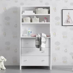 Wickelkommode Marie Weiß MDF mit Regalaufsatz