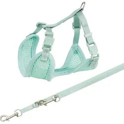 Junior puppy soft harness with leash 26-34 cm/10 mm 2.00 m mint