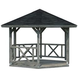 PALMAKO AS Pavillon »Betty 1«, Spitzdach, sechseckig, BxHxT: 423 x 313 x 423 cm - grau