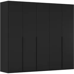LeGer Home by Lena Gercke Kleiderschrank Schrank Garderobe Ankleide Schlafzimmer Flur SERINA Eyecatcher (3 verschiedene Ausstattungen BASIC/CLASSIC/PREMIUM (inkl. SOFT-CLOSE) in 6 Breiten (101 - 401 cm) mit Front Glas oder Dekor MADE IN GERMANY schwarz 251 cm x 223 cm x 61 cm