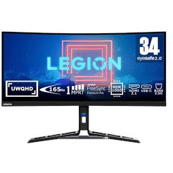 Lenovo Écran Lenovo Legion Y34wz-30 34 UWQHD Pro Gaming Mini-LED VA, 165Hz, 1ms MPRT, USB-C, FreeSync Premium Pro, G-Sync, TrueSplit