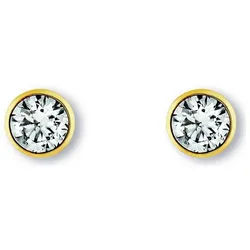 ONE ELEMENT Paar Ohrhänger Zirkonia Zarge Ohrringe Ohrstecker aus 333 Gelbgold, Harmonisch gestaltet – ruhiges Design mit feinem Ausdruck goldfarben