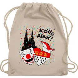 Shirtracer Turnbeutel Kölle Alaaf Kostüm Köln Karneval Wappen Jeck Rut Wiees Narren Kölsche, Karneval & Fasching weiß