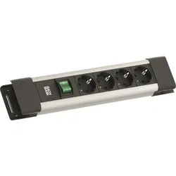 Bachmann BM005906 Steckdosenleiste CONNECTUS 4xCEE7/3 1x Schalter 2,0m CEE7/7 Grau