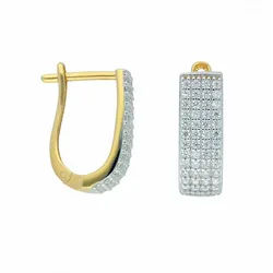 Adelia ́s Paar Creolen Damen Goldschmuck, 333 Gold mit Zirkonia Goldschmuck für Damen goldfarben