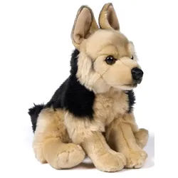 Uni-Toys Kuscheltier Deutscher Schäferhund, sitzend - 27 cm - Plüsch-Hund, Plüschtier, zu 100 % recyceltes Füllmaterial