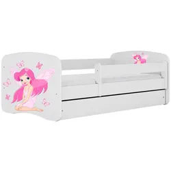 Raumhirsch Furniture Kinderbett Fee mit Schmetterlingen mit Schublade und Matratze 160/80 , Weiß , Holzwerkstoff , Rechteckig , 80x160 cm , FSC 100% , Babymöbel & Kindermöbel, Kinderzimmer & Jugendzimmer, Kinderbetten