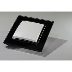 Lichtideen Schalter 7381 ABELKA Nuovo Glasscchalterserie schwarz Taster mit+ohne Symbol (Antennendose, Steckdose mit USB lieferbar)