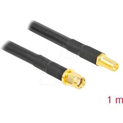 DELOCK 90462 - RP-SMA Stecker zu RP-SMA Buchse LMR/CFD300 1 m