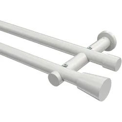 GARDINENSTANGE Platon Sitra 400 cm (geteilt in 2 x 200 cm), 2-läufig (ohne Ringe), 20 mm Ø Weiß