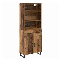 vidaXL Highboard Highboard mit Schubladen 2 pcs Altholz Holzwerkstoff (2 St)