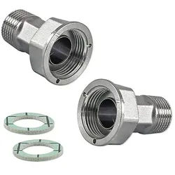 1 Satz Wasserzählerverschraubung 1/2'' AG x 3/4'' IG Überwurf flachdichtend - Messing verchromt