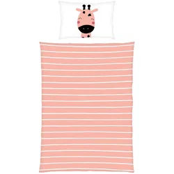 Babybettwäsche , Rot, Weiß , Textil , 100x135 cm , Oeko-Tex® Standard 100 , atmungsaktiv , Schlafen, Babybettausstattung, Babybettwäsche