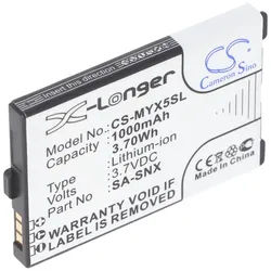 Akku passend für Sagem myX-3, myX-5, Li-Ion, 3,7V, 1000mAh, 3,7Wh