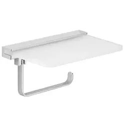AVENARIUS Universal Toilettenpapierhalter mit Glasablage, Halterung aus verchromtem Messing, Breite: 20 cm, Höhe: 12,7 cm