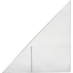 100 Dreiecktaschen mit Visitenkartentasche, selbstklebend, PP-Folie, transparent 170 x 170 mm – rechts