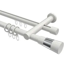 GARDINENSTANGE RUNDROHR-INNENLAUF Platon Tanara 160 cm, 2-läufig, 20 mm Ø Weiß