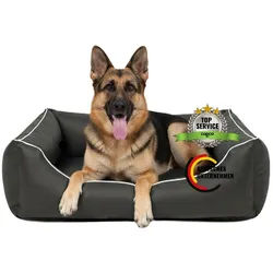 CopcoPet Tierbett Orthopädisches Hundebett / Wendebett Kleine bis Große Hunde, Kunstleder grau 90 cm x 110 cm