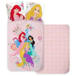 Disney Kinderbettwäsche Disney Prinzessin Bloom Kinderbettwäsche 100x135cm rosa