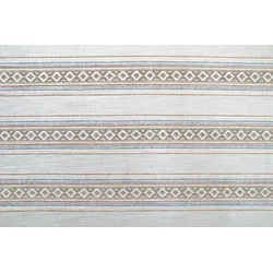 Stofferia Stoff Polsterstoff Jacquard Streifen Fable Ecru, Meterware beige