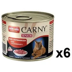 Animonda Cat Carny Senior Rind und Pu­ten­her­zen 6x200g