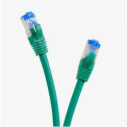 TPFNet Patchkabel CAT 6a Netzwerkkabel CAT.6a - Gigabit Ethernet LAN-Kabel, RJ45, RJ-45 (Ethernet) (1000 cm), mit Rastnasenschutz - 10 Gbit/s - S/FTP PIMF mehrfache Schirmung grün